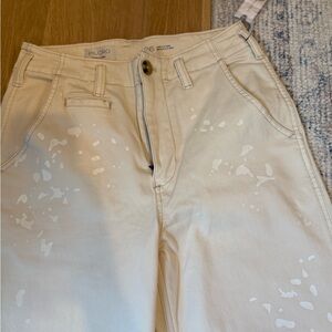 Pilcro Cream Splatter Design Pants